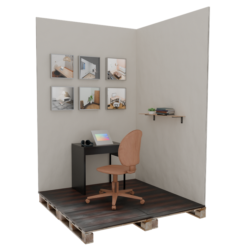transparent image of a 3D rendered office cubicle in AirSpace